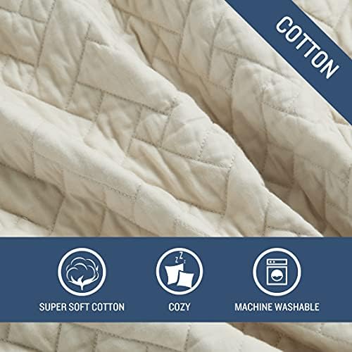 Tommy Bahama Chevron Dune Beige Quilt Set - King