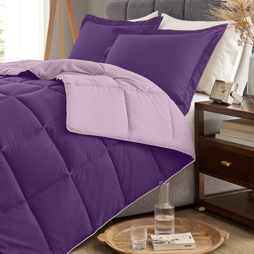 Homelike Moment California King Comforter Set Purple