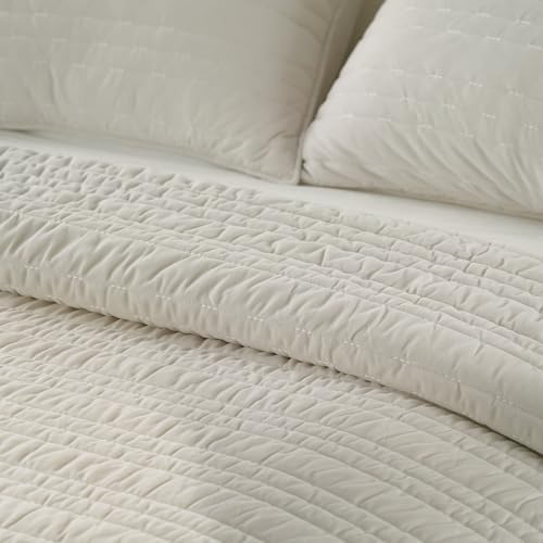 KASENTEX Luxury Velvet King Quilt Set 104x90 Light Khaki