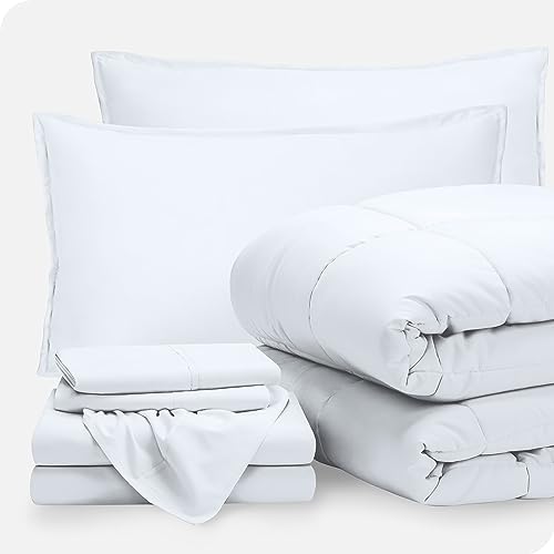 Upluxius WhiteWhite 7-Piece Full XL Bed-In-A-Bag