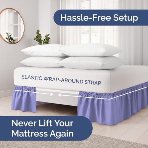 CGK Unlimited Wrap Around Dust Ruffle Bed Skirt 2 Pillowcases - Lavender