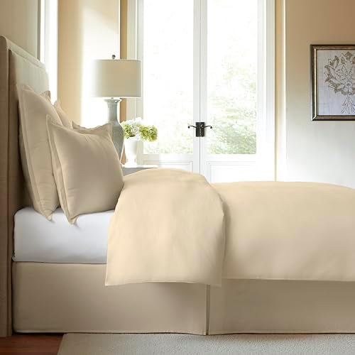 FRESH IDEAS Cotton Bed Skirt with Pleat Ivory California King