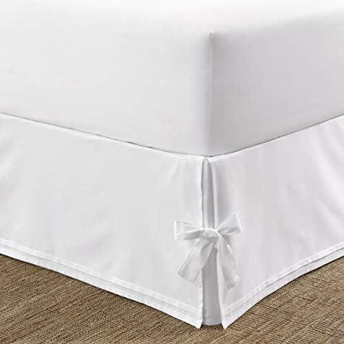 Laura Ashley Twin Bedskirt White Smooth Cotton Sateen