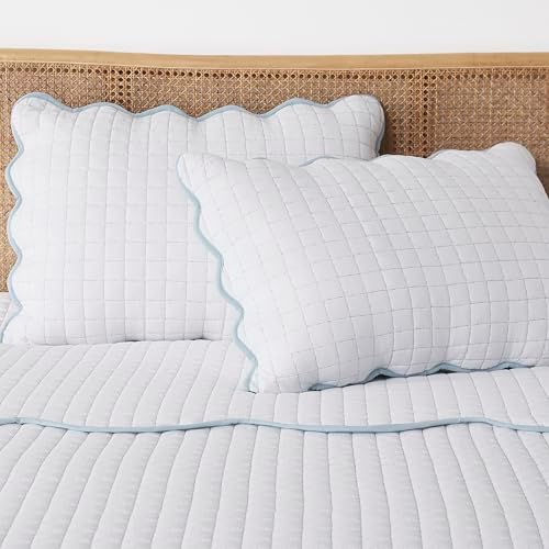 WDCOZY Blue Edge Cal King Quilt Bedding Set 1