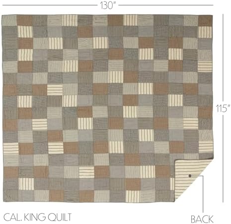 VHC Brands Sawyer Mill Charcoal 5 Piece Quilt Set