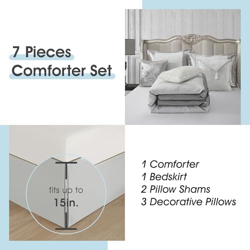 LANCO 7 Piece California King Comforter Set
