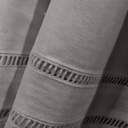 FRESH IDEAS Linenweave Hemstitch Bed Skirt Gray Twin Size
