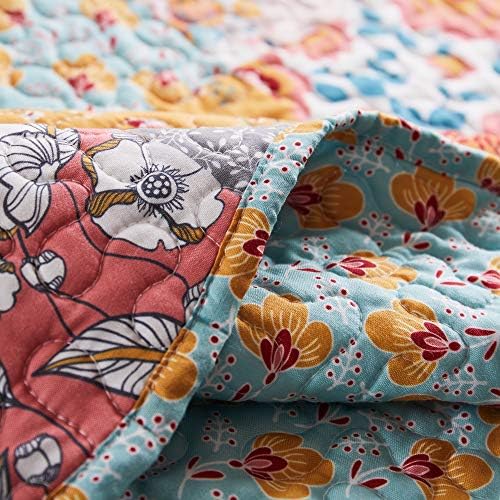 Greenland Home Carlie Modern Floral Reversible Quilt Set 3-Piece