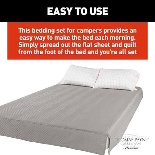 Lippert Easy Zzzs RV Bedding Set - Queen Grey 1