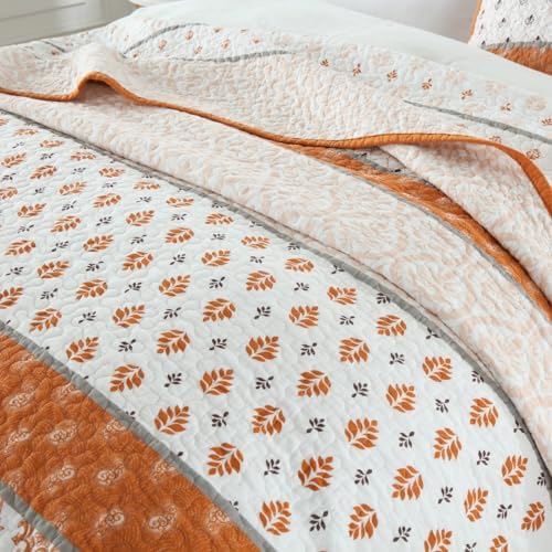 Floral Queen Quilt Set 100 Cotton Reversible