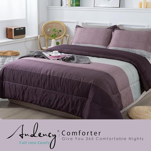 Andency Stripe Comforter Set Queen Size 3 Piece
