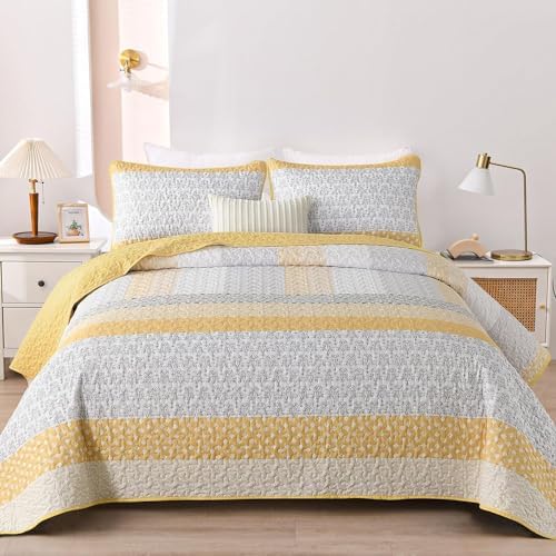 WONGS BEDDING Boho Stripe Quilt Set 3 Piece Full Size