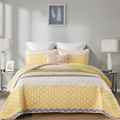 Cottolester Boho King Size Quilt Set with 3 Pieces