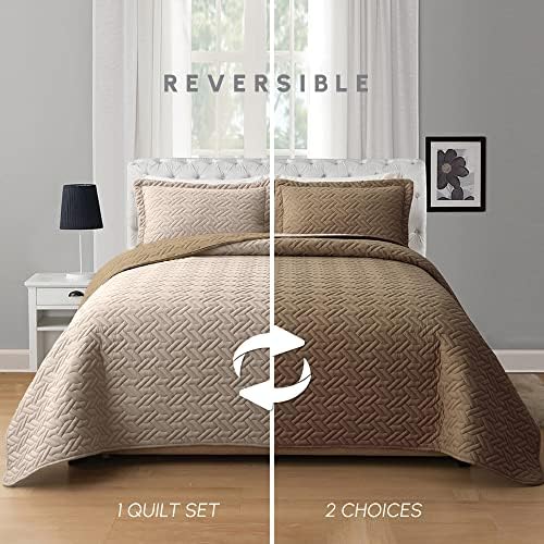 Elegant Comfort Reversible Quilt Set for California King