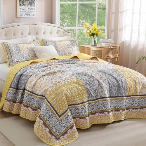 WONGS BEDDING Yellow Quilt Set Full Size