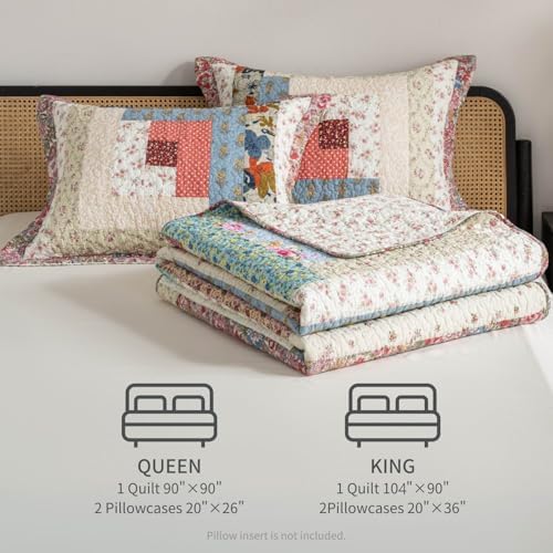 Meadow Park Cotton Patchwork Quilt Set Queen