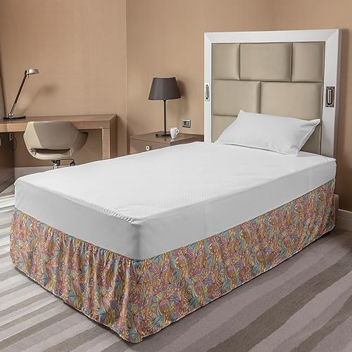 Lunarable Psychedelic Bedskirt - Multicolor Abstract Design