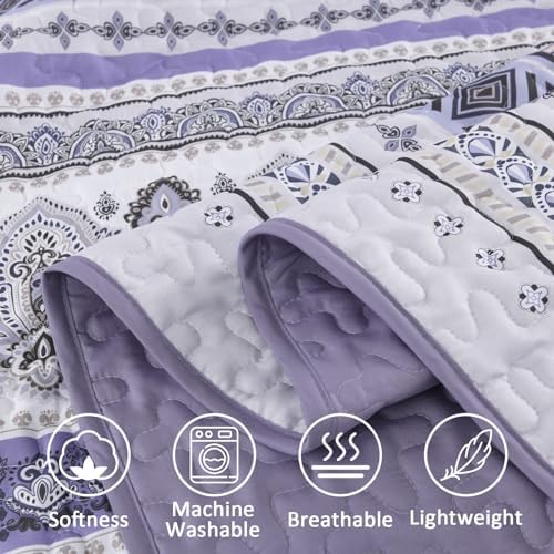 Goodidea Lilac Boho Quilt Set King Size 3 Piece