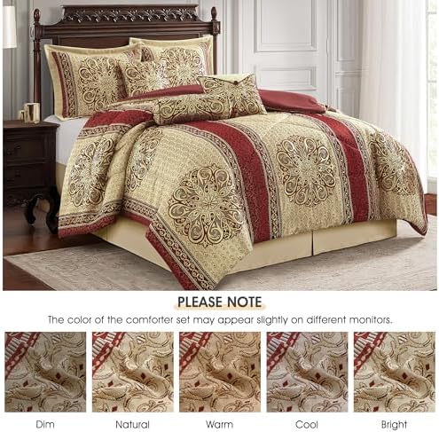 LANCO California King Comforter Set with Medallion Design