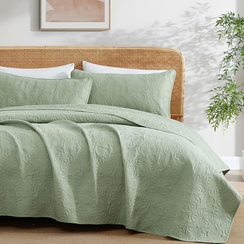 HLCME Benji 3-Piece Quilt Set Sage Green