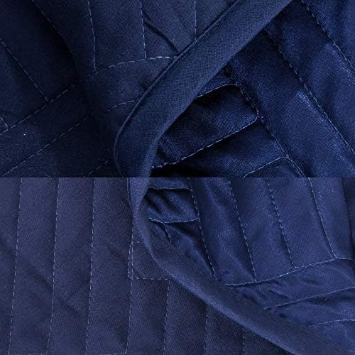 NTBAY King Silk Satin Quilt Set Navy Blue