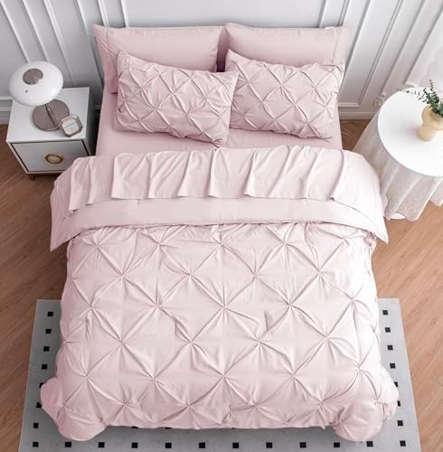 Lane Linen Cal King Comforter Set - 7 Piece Sepia Rose