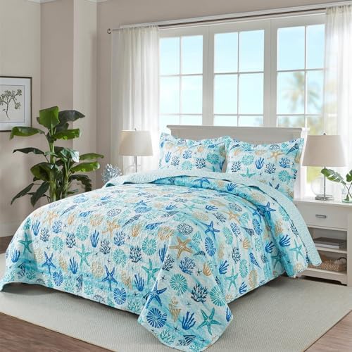 Travan Coastal Quilt Queen Size Set 1