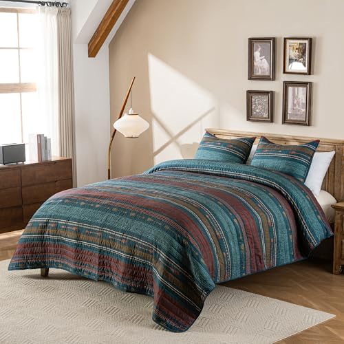 LIRISDOM Bohemian Quilt Set Queen Size 3 Piece 1