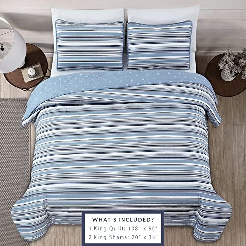 Market Place 3 Piece Reversible Quilt Set with Shams