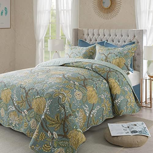 NEWLAKE Reversible Patchwork Quilt Set Queen Size