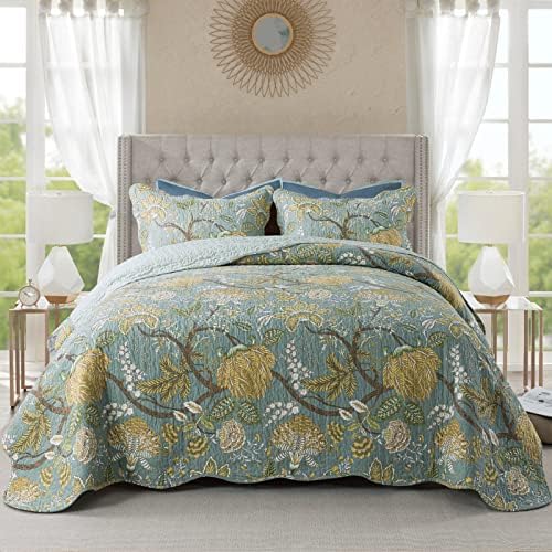 NEWLAKE Reversible Patchwork Quilt Set Queen Size