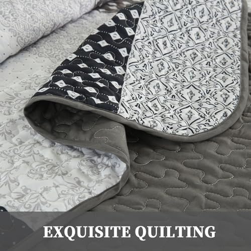WONGS BEDDING Boho Stripe Queen Quilt Set 3 Piece