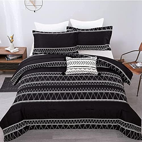 WONGS BEDDING Black Comforter Set Full 3 Pieces