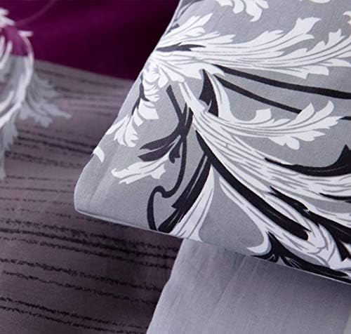SLEEPBELLA King Size Comforter Set Grey Paisley Purple
