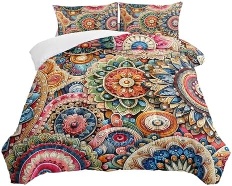 Nttopship 3-Piece Boho Comforter Set