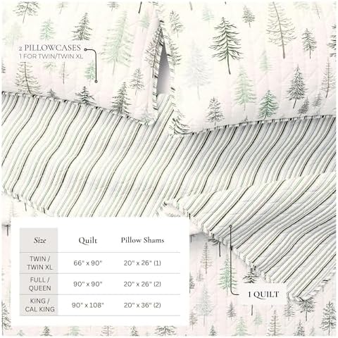 Great Bay Home 2-Piece Reversible Forest Cabin Bedspread Set