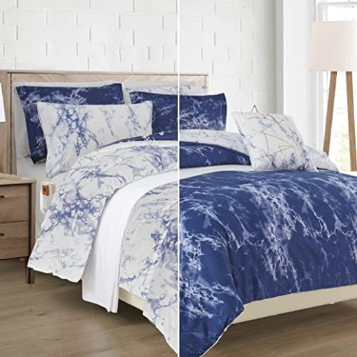Elegant Comfort Reversible 10-Piece Comforter Set with Marble Print