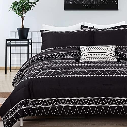WONGS BEDDING Black Comforter Set Full 3 Pieces