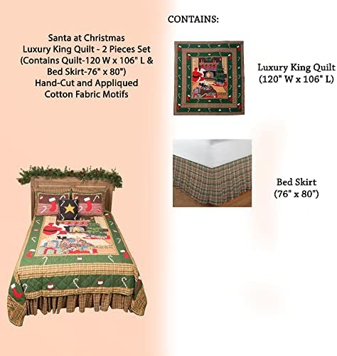 Patch Magic Santa at Christmas Luxury King Quilt Set 1