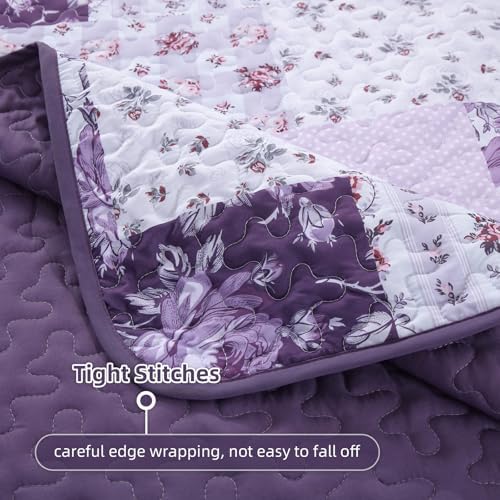 Anibedding 3 Piece Floral Quilt Set Queen Size