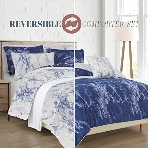 Elegant Comfort Reversible 10-Piece Comforter Set with Marble Print