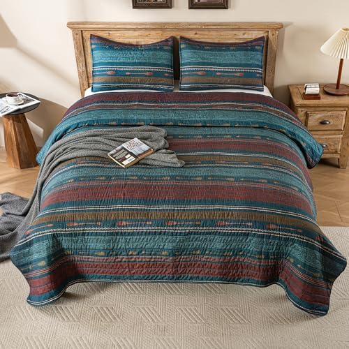 LIRISDOM Bohemian Quilt Set Queen Size 3 Piece 1