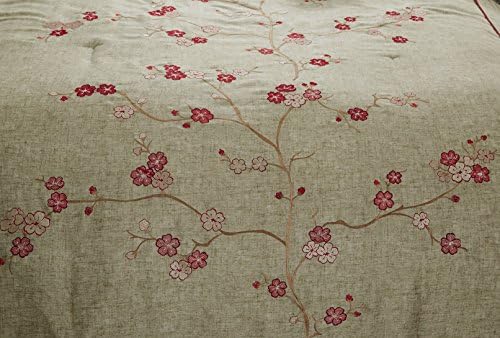 Chezmoi Miki 7-Piece Luxury Floral Comforter Set California King