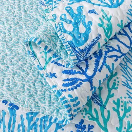 Travan Beach Quilt King Size Ultra Soft Fade Resistant Coastal Design