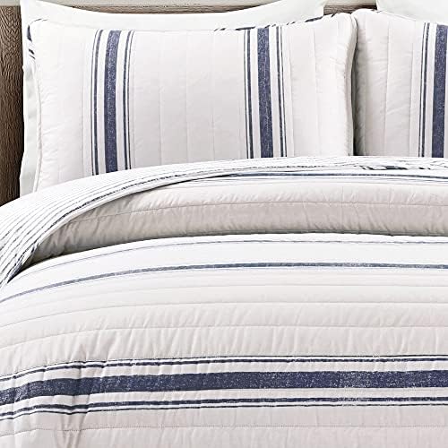 Lush Decor Farmhouse Stripe Reversible Quilt Set - KingCalifornia King