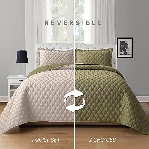 Elegant Comfort Reversible Quilt Set 3-Piece