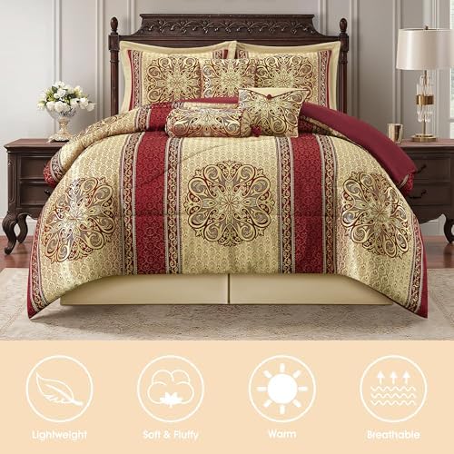 LANCO California King Comforter Set with Medallion Design