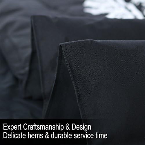 Uxcell Bohemian Black Comforter Set - 3D Printed Reversible 3 Piece