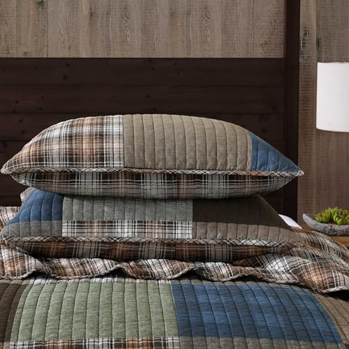 Eddie Bauer King Quilt Set - Classic Patchwork Green