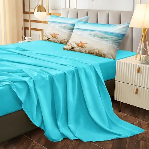 Bedbay Beach Themed Comforter Set - Cal King Aqua